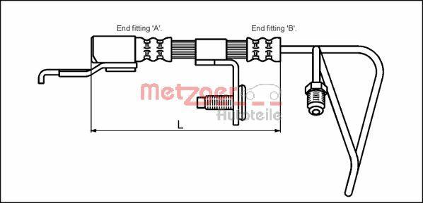 Metzger 4112512 - Тормозной шланг autospares.lv