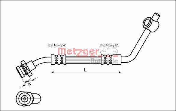 Metzger 4112529 - Тормозной шланг autospares.lv