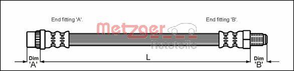 Metzger 4112802 - Тормозной шланг autospares.lv