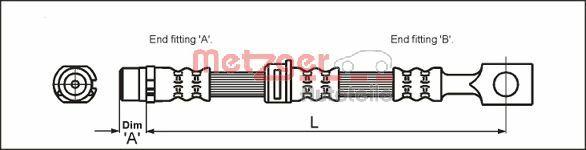 Metzger 4112825 - Тормозной шланг autospares.lv