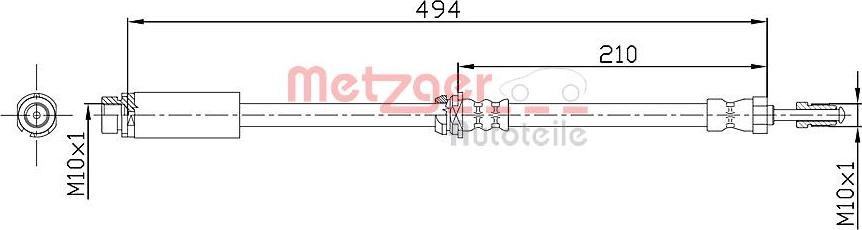 Metzger 4112313 - Тормозной шланг autospares.lv