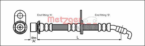 Metzger 4112200 - Тормозной шланг autospares.lv