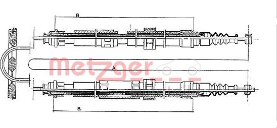 Metzger 431.3 - Тросик, cтояночный тормоз autospares.lv