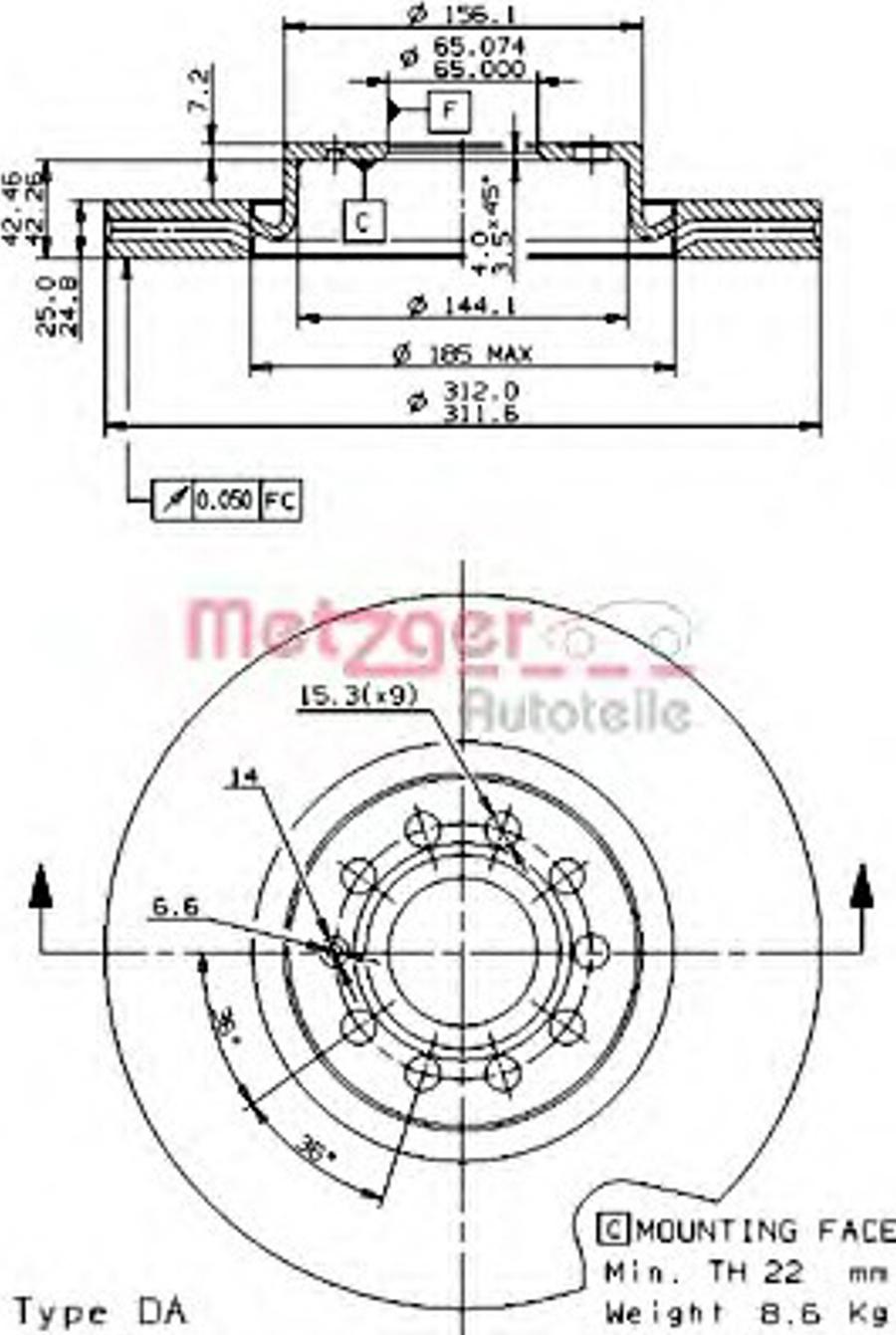 Metzger 6972.10 - Тормозной диск autospares.lv