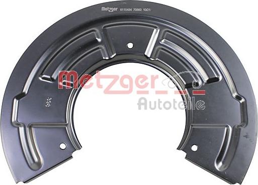 Metzger 6115484 - Отражатель, защита, тормозной диск autospares.lv