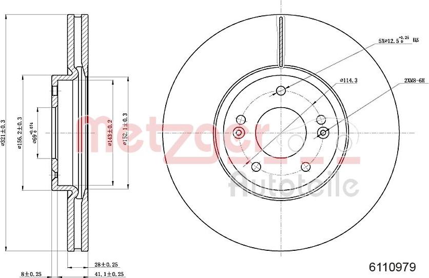 Metzger 6110979 - Тормозной диск autospares.lv