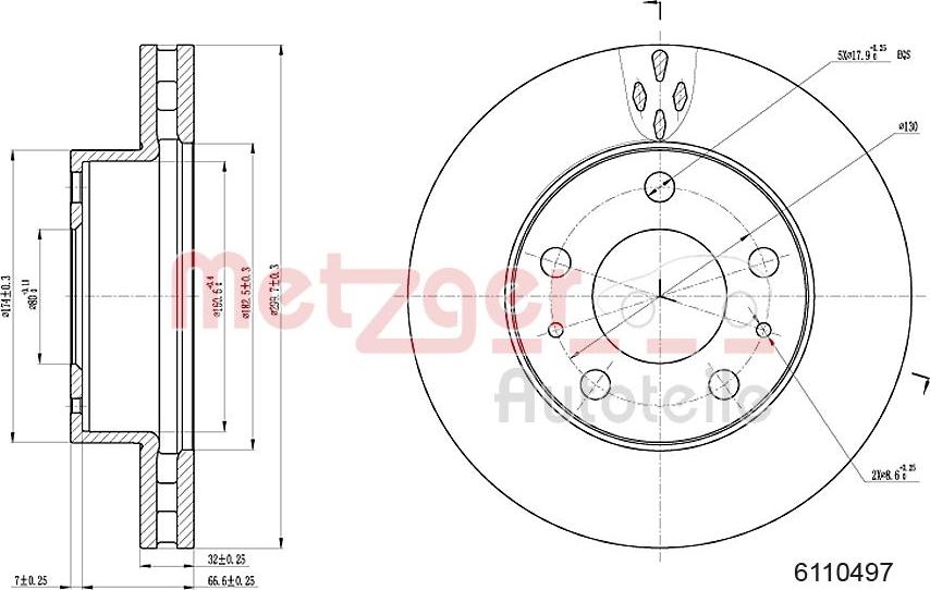 Metzger 6110497 - Тормозной диск autospares.lv