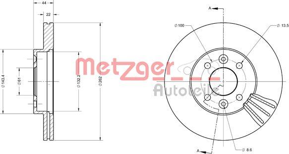 Metzger 6110406 - Тормозной диск autospares.lv