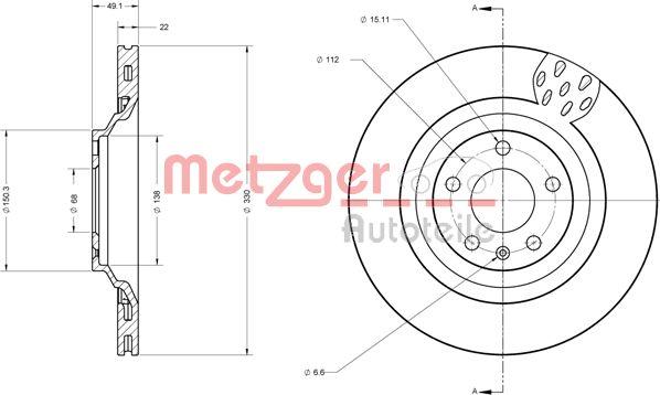 Metzger 6110437 - Тормозной диск autospares.lv