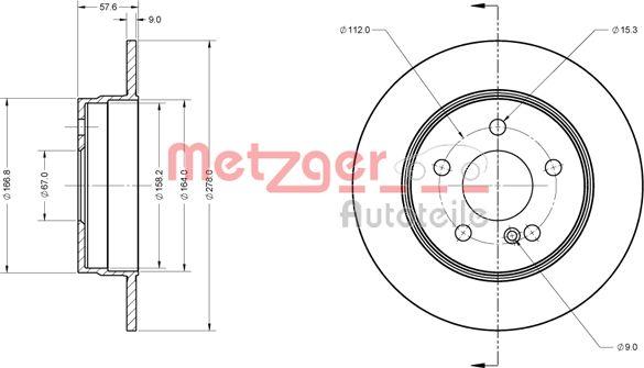 Metzger 6110423 - Тормозной диск autospares.lv