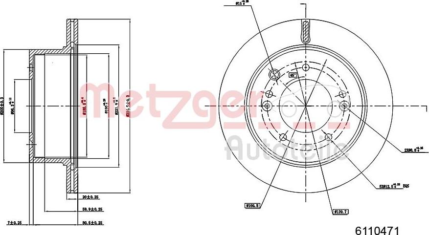 Metzger 6110471 - Тормозной диск autospares.lv