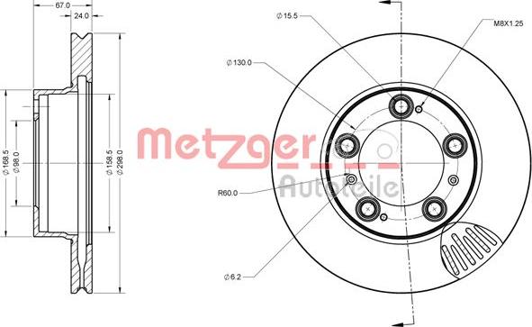 Metzger 6110477 - Тормозной диск autospares.lv