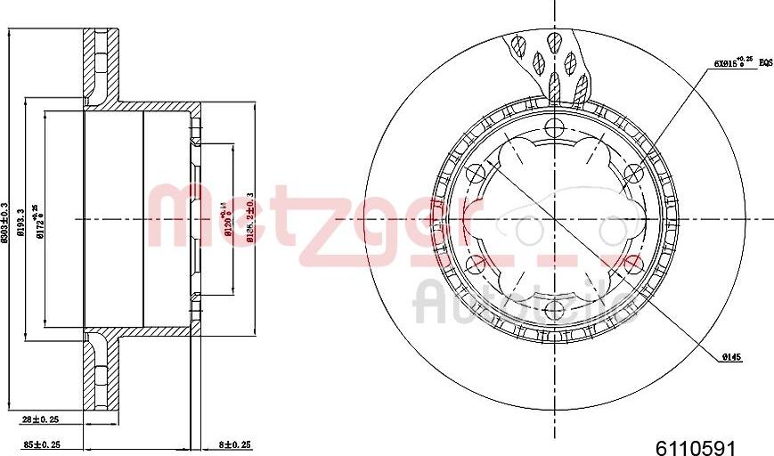 Metzger 6110591 - Тормозной диск autospares.lv