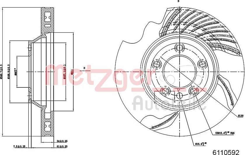 Metzger 6110592 - Тормозной диск autospares.lv