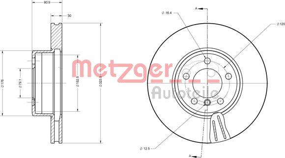 Metzger 6110597 - Тормозной диск autospares.lv