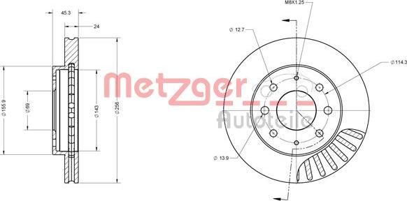 Metzger 6110546 - Тормозной диск autospares.lv