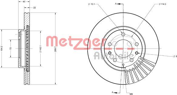 Metzger 6110541 - Тормозной диск autospares.lv