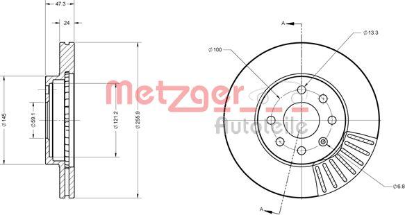 Metzger 6110547 - Тормозной диск autospares.lv