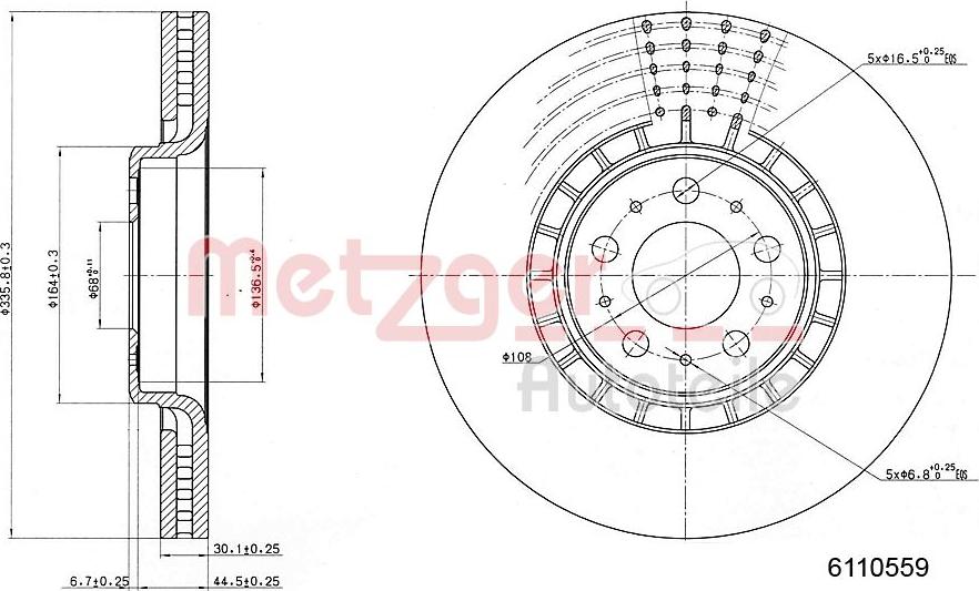 Metzger 6110559 - Тормозной диск autospares.lv