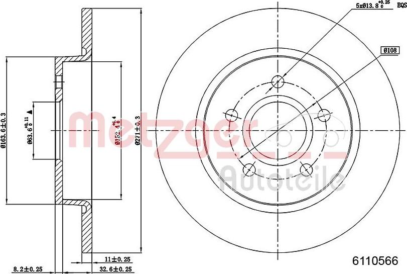 Metzger 6110566 - Тормозной диск autospares.lv