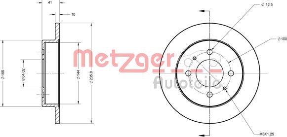 Metzger 6110509 - Тормозной диск autospares.lv