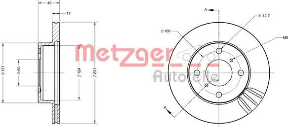 Metzger 6110500 - Тормозной диск autospares.lv