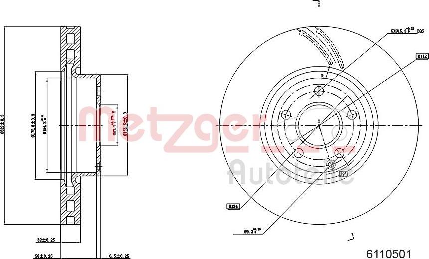 Metzger 6110501 - Тормозной диск autospares.lv