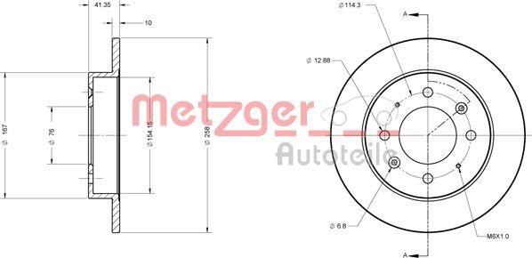 Metzger 6110510 - Тормозной диск autospares.lv