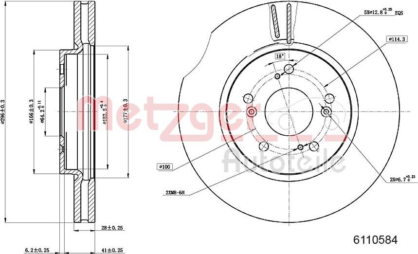 Metzger 6110584 - Тормозной диск autospares.lv