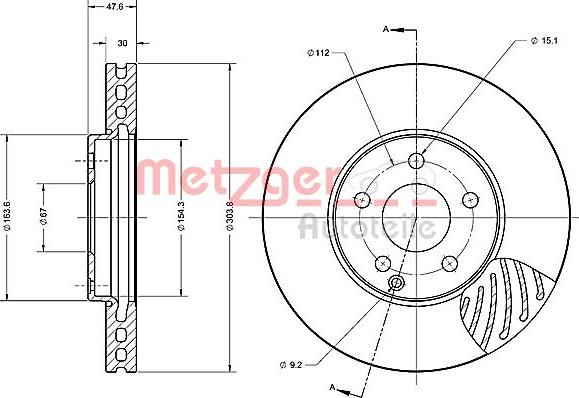 Metzger 6110587 - Тормозной диск autospares.lv