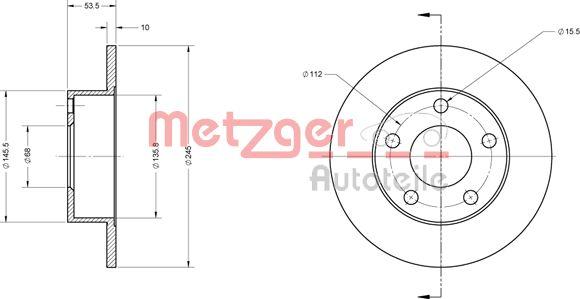 Metzger 6110532 - Тормозной диск autospares.lv