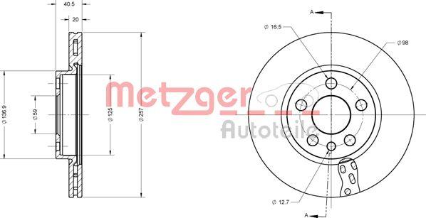 Metzger 6110528 - Тормозной диск autospares.lv