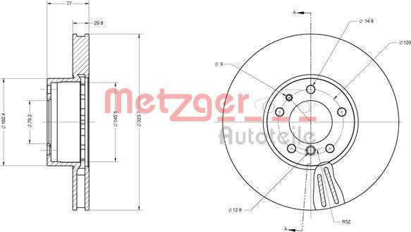 Metzger 6110522 - Тормозной диск autospares.lv