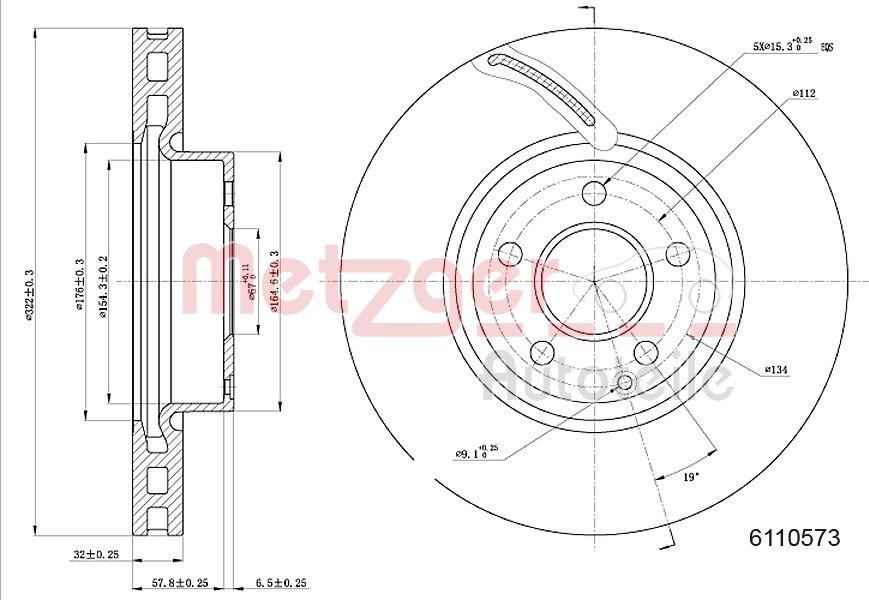 Metzger 6110573 - Тормозной диск autospares.lv