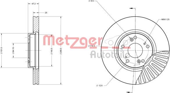 Metzger 6110572 - Тормозной диск autospares.lv