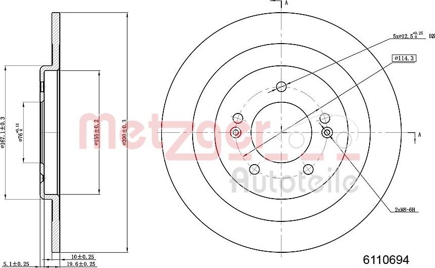 Metzger 6110694 - Тормозной диск autospares.lv