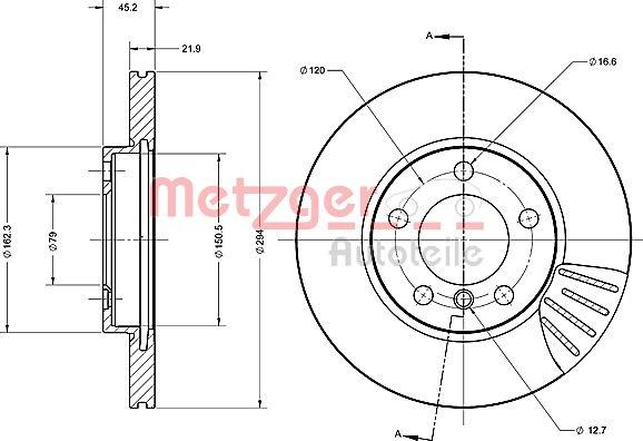 Metzger 6110692 - Тормозной диск autospares.lv