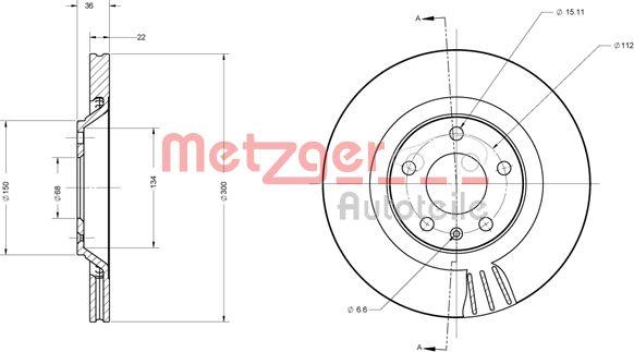 Metzger 6110697 - Тормозной диск autospares.lv