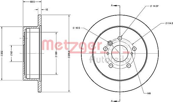 Metzger 6110658 - Тормозной диск autospares.lv