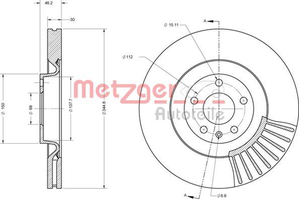 Metzger 6110669 - Тормозной диск autospares.lv