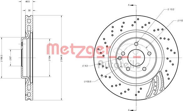 Metzger 6110614 - Тормозной диск autospares.lv