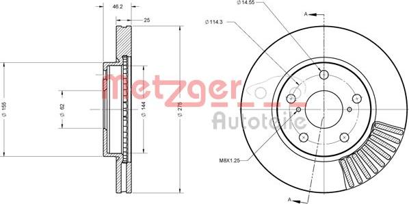 Metzger 6110611 - Тормозной диск autospares.lv