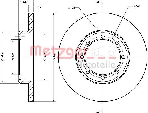 Metzger 6110686 - Тормозной диск autospares.lv