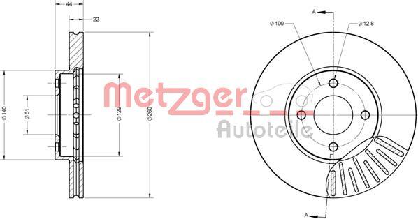 Metzger 6110680 - Тормозной диск autospares.lv