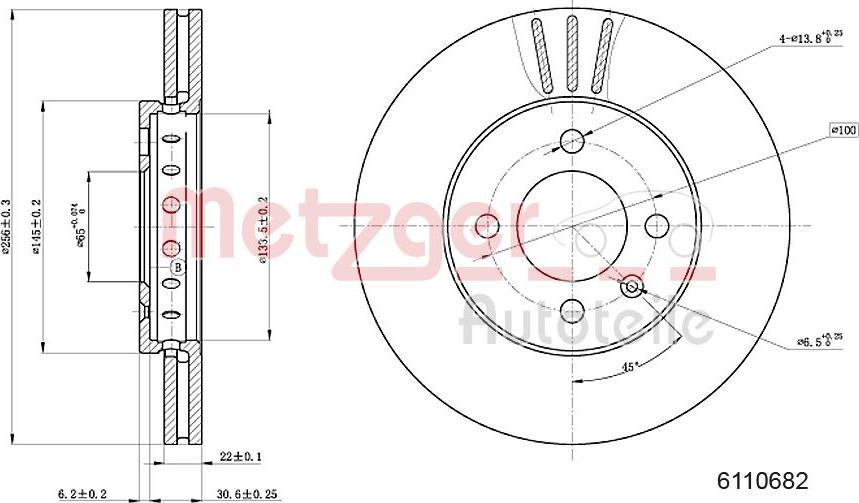 Metzger 6110682 - Тормозной диск autospares.lv