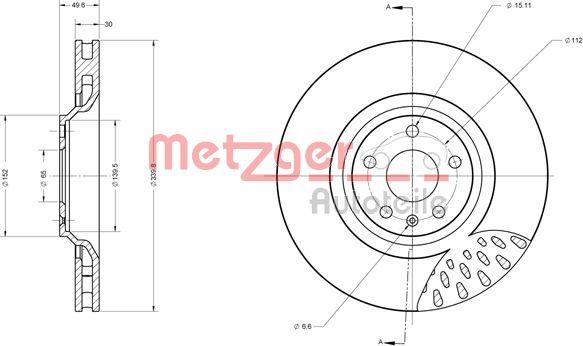 Metzger 6110631 - Тормозной диск autospares.lv