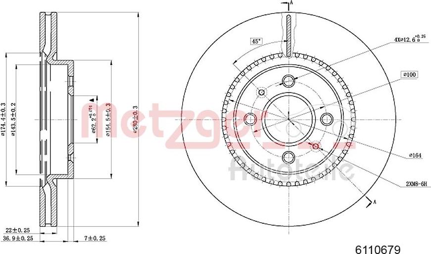 Metzger 6110679 - Тормозной диск autospares.lv