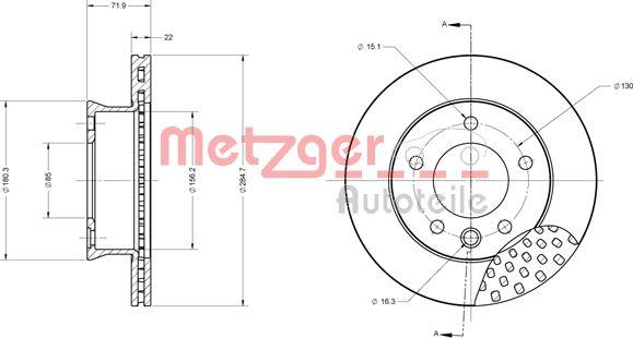 Metzger 6110676 - Тормозной диск autospares.lv