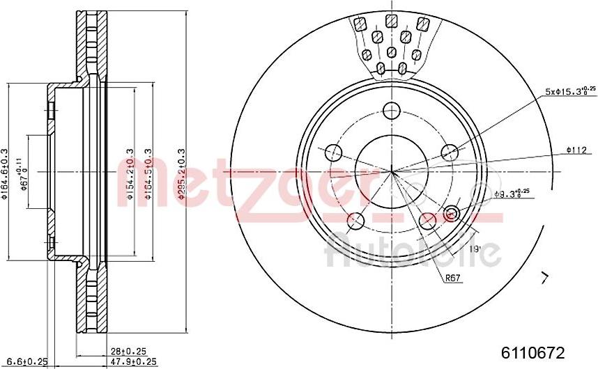 Metzger 6110672 - Тормозной диск autospares.lv