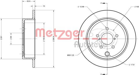 Metzger 6110099 - Тормозной диск autospares.lv